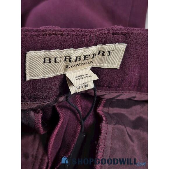 Burberry Dark Purple Pants - Size 4 - NWT - Picture 6 of 7